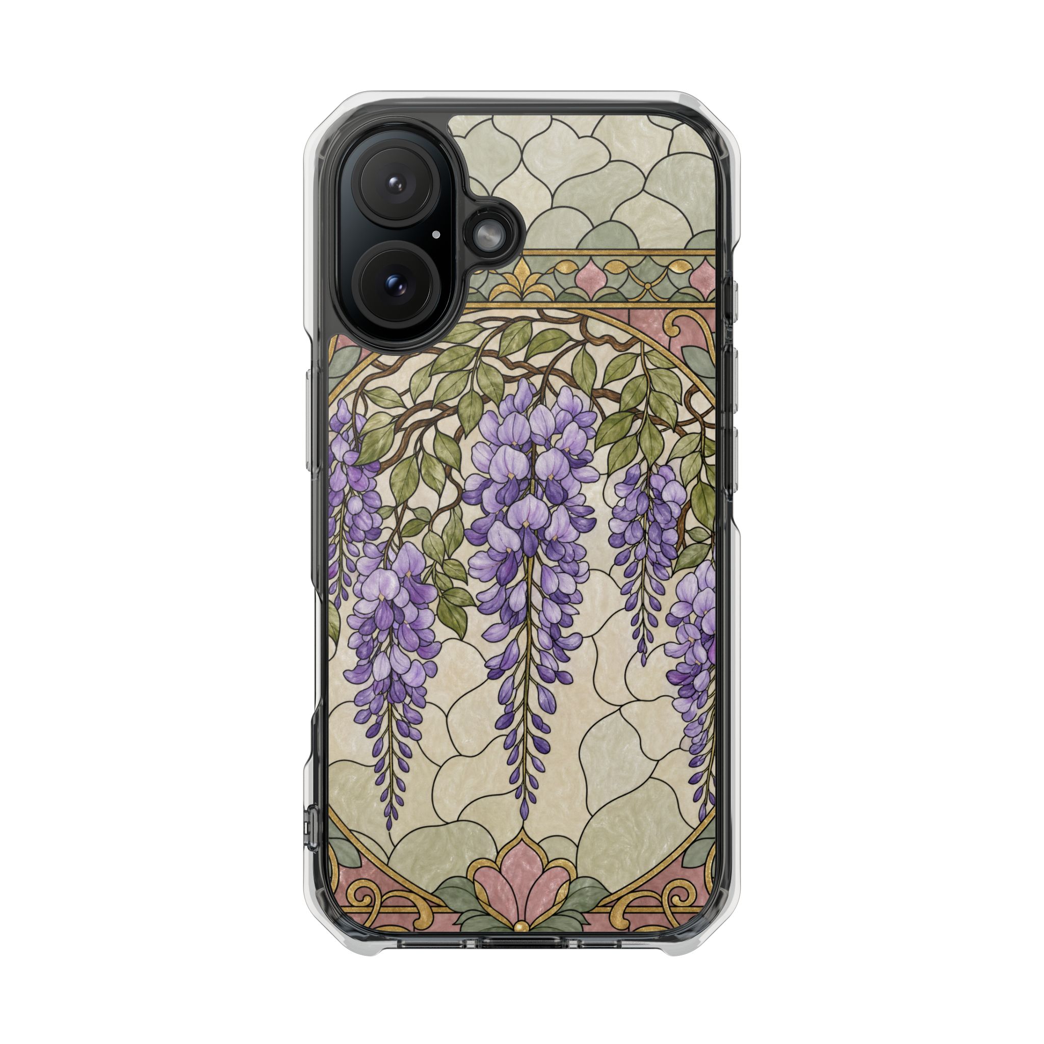 Wisteria Faux Stained Glass Phone Case, Slim Clear Case for iPhone 17 16 15 Pro Max, Protective Gift Case — MagSafe - Image 23