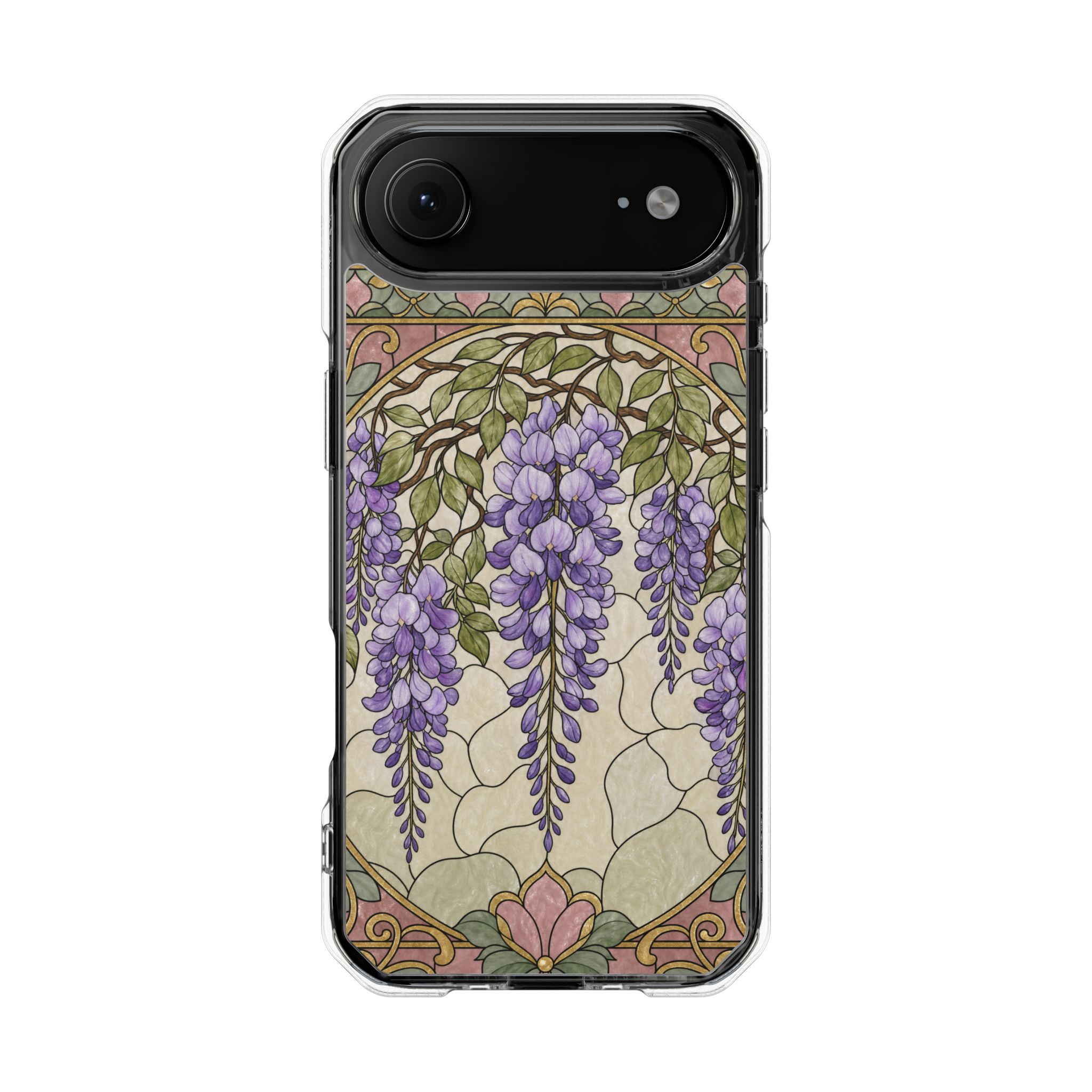 Wisteria Faux Stained Glass Phone Case, Slim Clear Case for iPhone 17 16 15 Pro Max, Protective Gift Case — MagSafe - Image 30