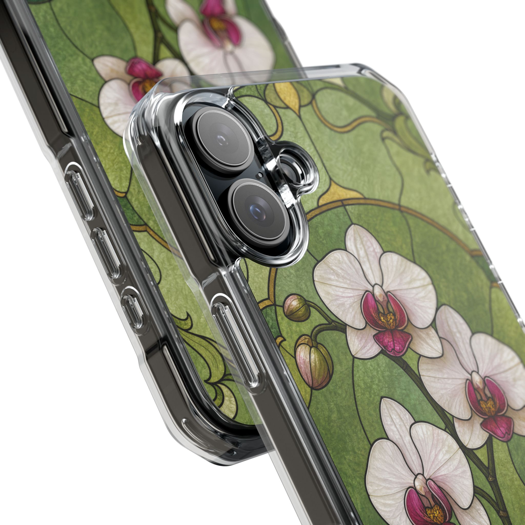 Orchid Faux Stained Glass Phone Case, Slim Clear Case for iPhone 17 16 15 Pro Max, Protective Gift Case — MagSafe - Image 27