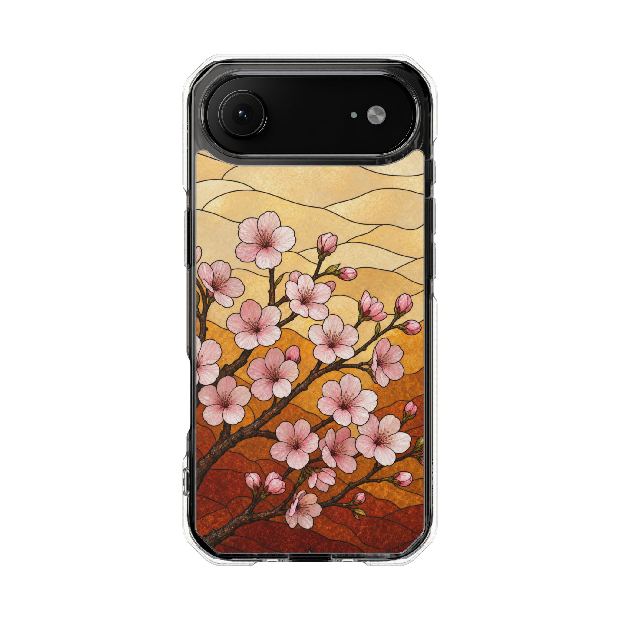 Cherry Blossom Faux Stained Glass Phone Case, Slim Clear Case for iPhone 17 16 15 Pro Max, Protective Gift Case — MagSafe - Image 30