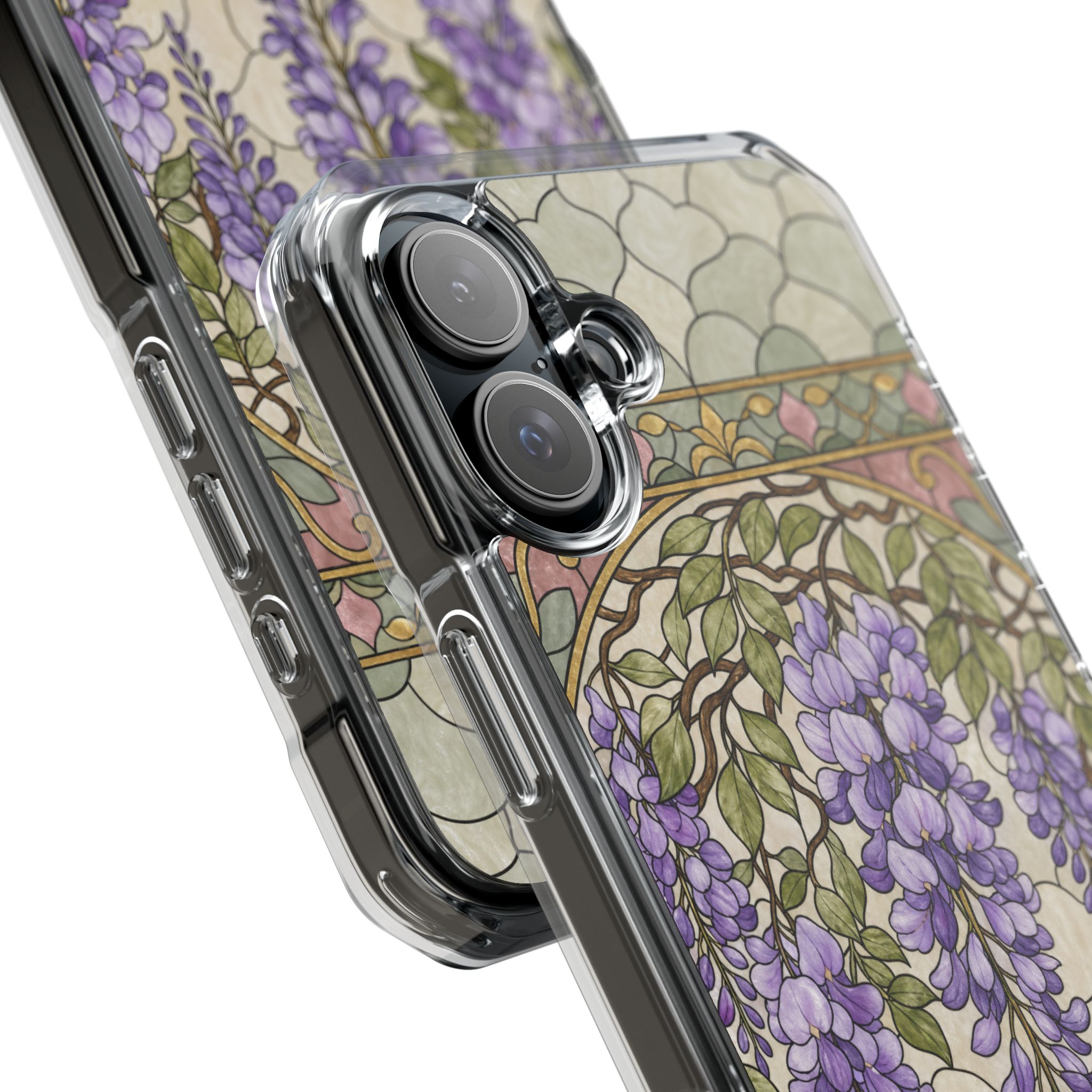 Wisteria Faux Stained Glass Phone Case, Slim Clear Case for iPhone 17 16 15 Pro Max, Protective Gift Case — MagSafe - Image 27