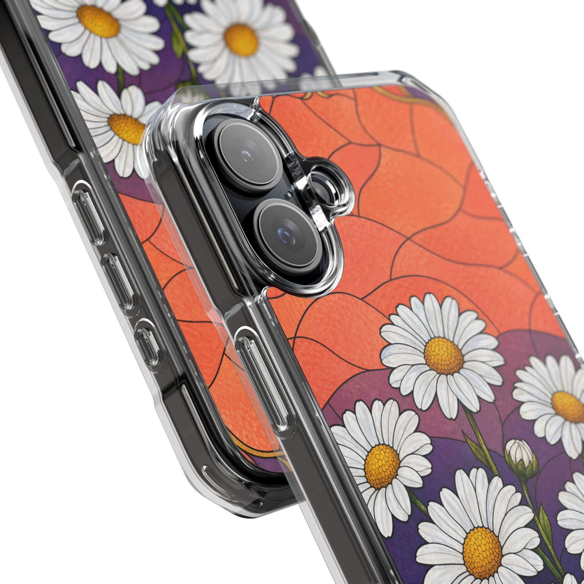 Daisy Faux Stained Glass Phone Case, Slim Clear Case for iPhone 17 16 15 Pro Max, Protective Gift Case — MagSafe - Image 27