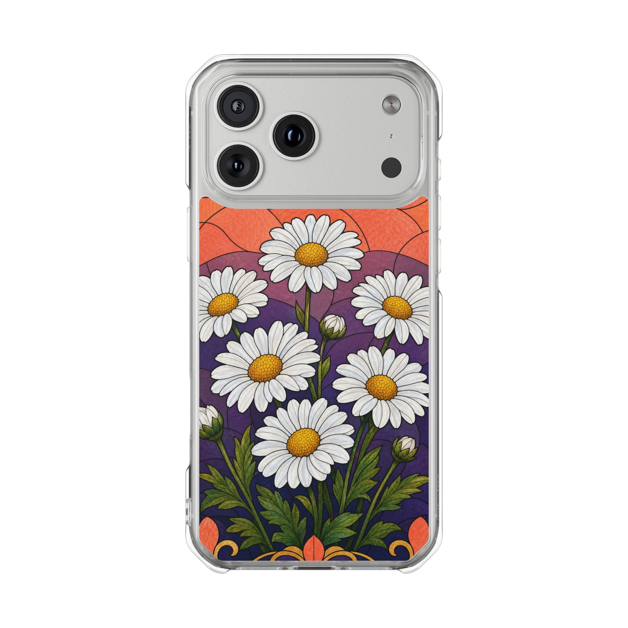 Daisy Faux Stained Glass Phone Case, Slim Clear Case for iPhone 17 16 15 Pro Max, Protective Gift Case — MagSafe - Image 32
