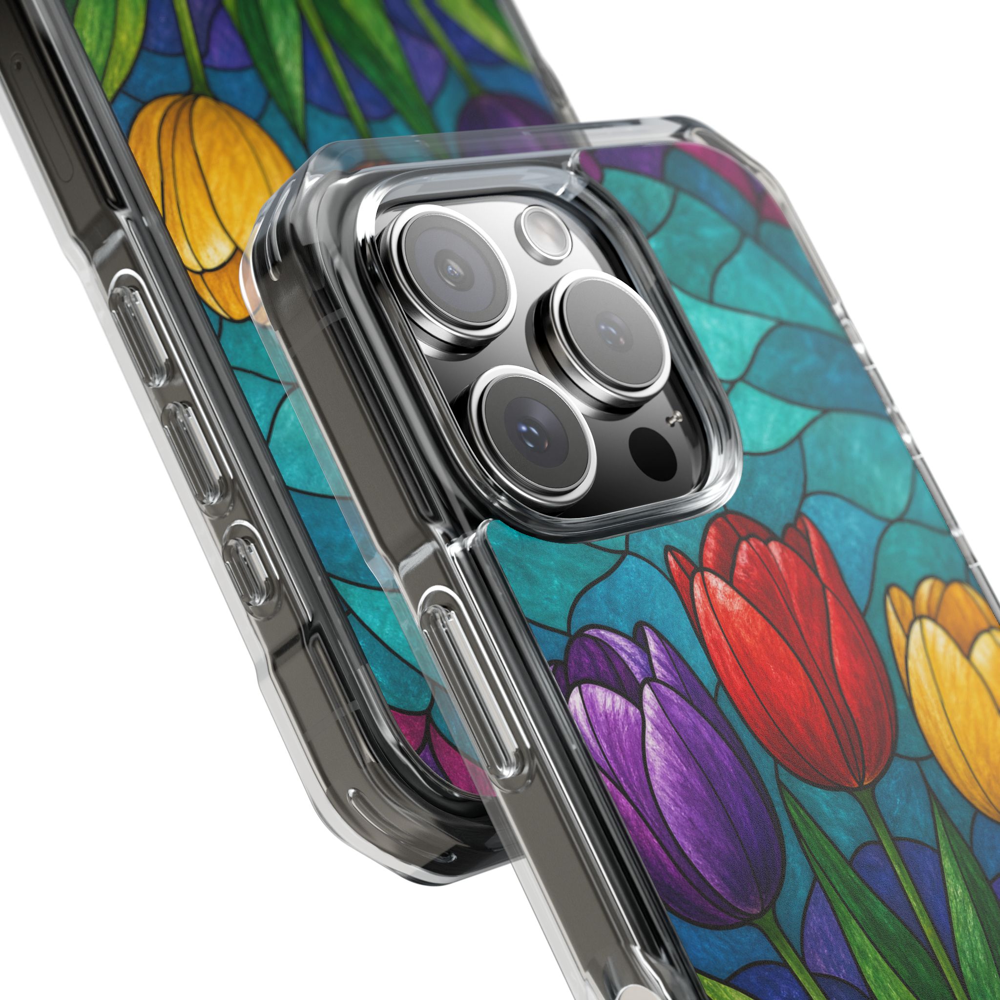 Tulips Faux Stained Glass Phone Case, Slim Clear Case for iPhone 17 16 15 Pro Max, Protective Gift Case — MagSafe - Image 18