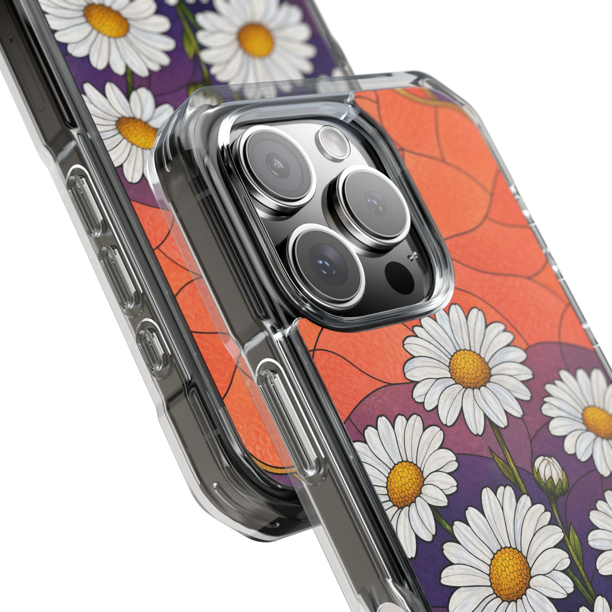 Daisy Faux Stained Glass Phone Case, Slim Clear Case for iPhone 17 16 15 Pro Max, Protective Gift Case — MagSafe - Image 18