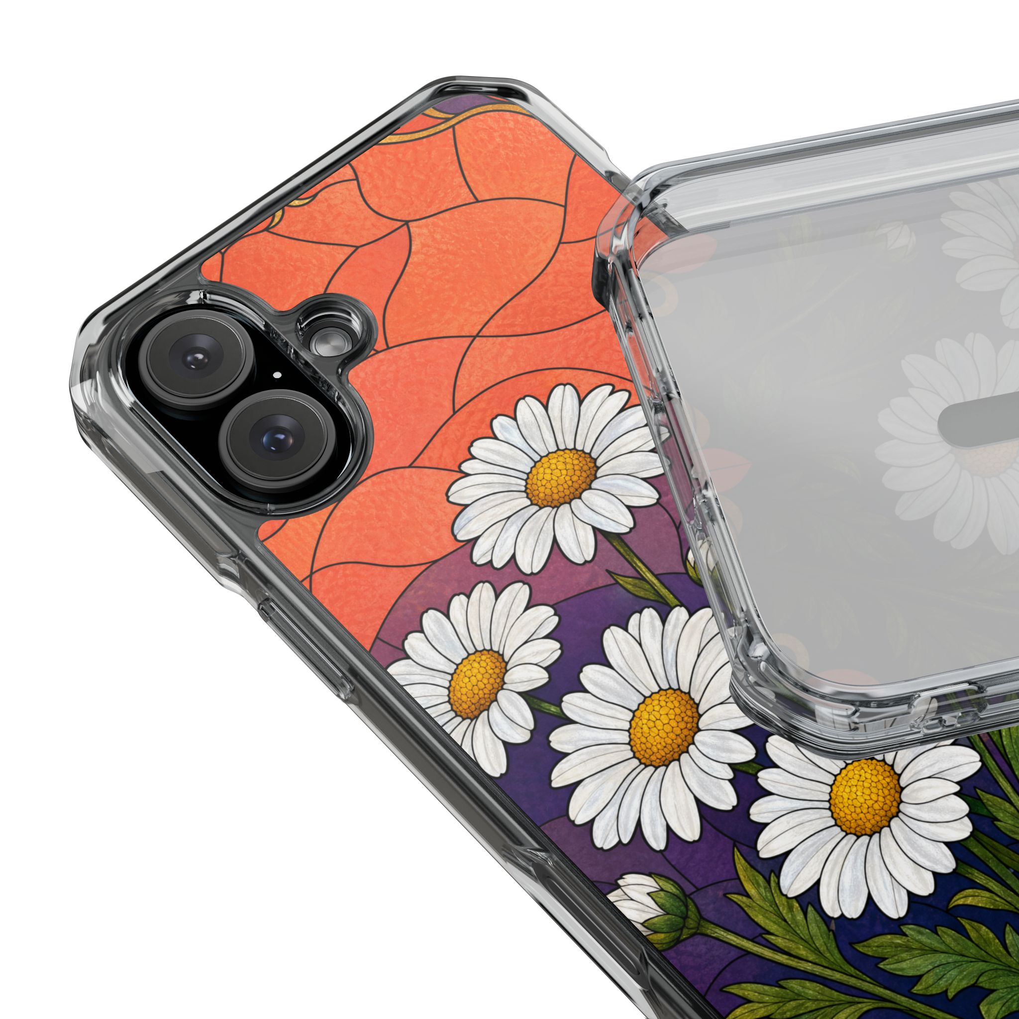 Daisy Faux Stained Glass Phone Case, Slim Clear Case for iPhone 17 16 15 Pro Max, Protective Gift Case — MagSafe - Image 28