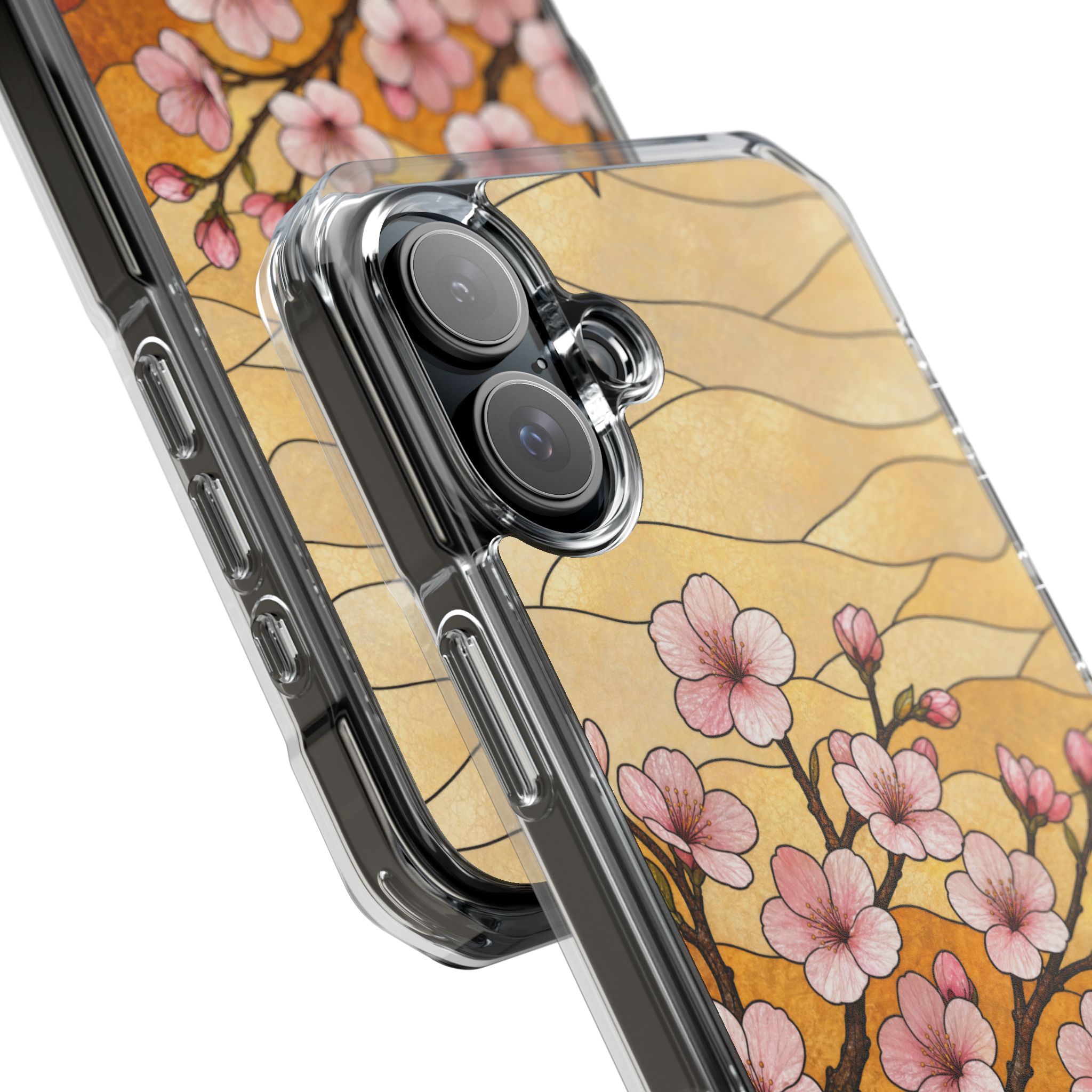Cherry Blossom Faux Stained Glass Phone Case, Slim Clear Case for iPhone 17 16 15 Pro Max, Protective Gift Case — MagSafe - Image 27