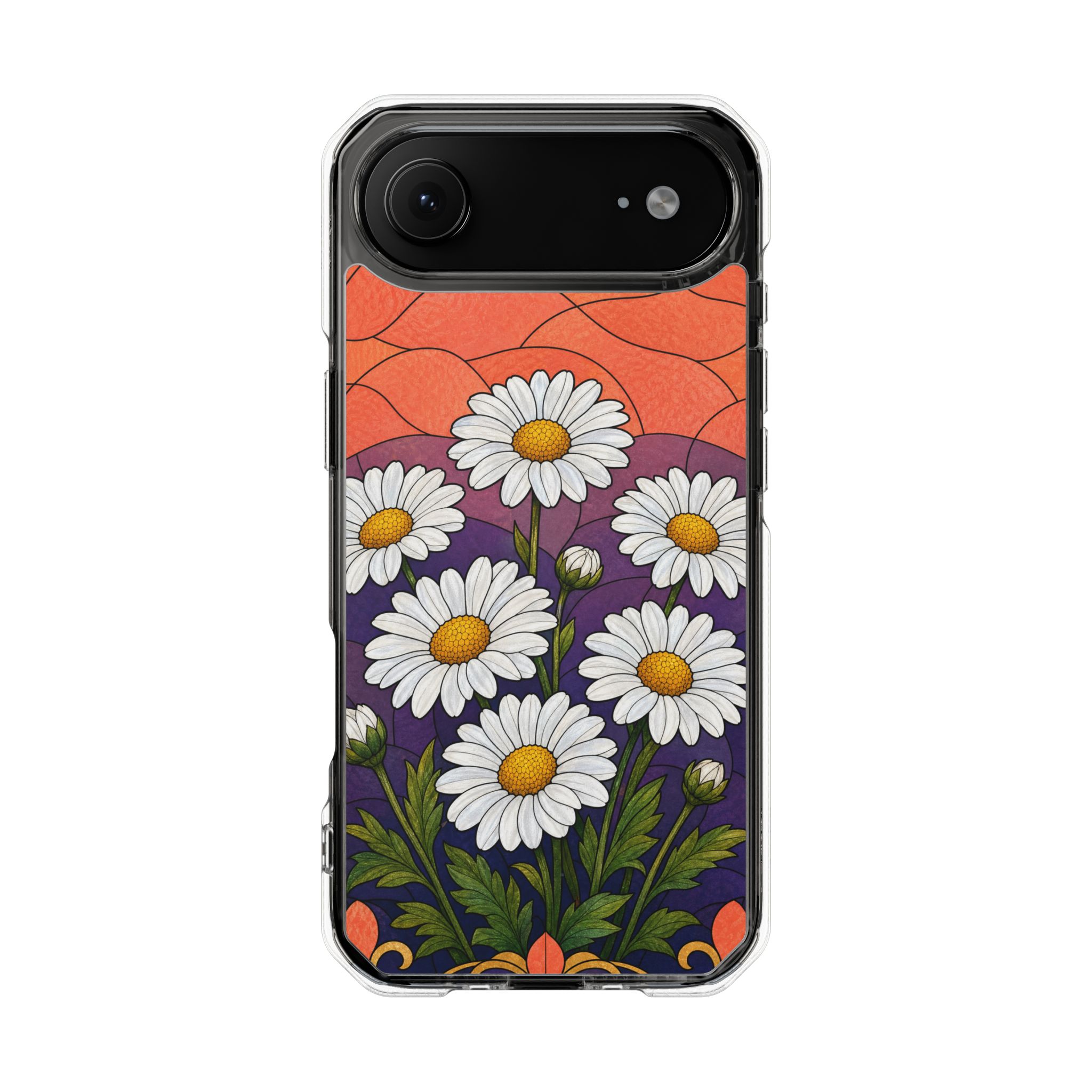 Daisy Faux Stained Glass Phone Case, Slim Clear Case for iPhone 17 16 15 Pro Max, Protective Gift Case — MagSafe - Image 30