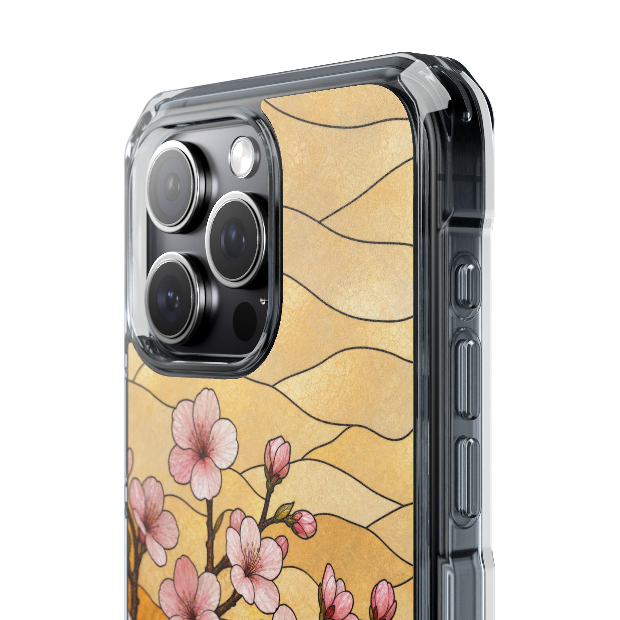 Cherry Blossom Faux Stained Glass Phone Case, Slim Clear Case for iPhone 17 16 15 Pro Max, Protective Gift Case — MagSafe - Image 16