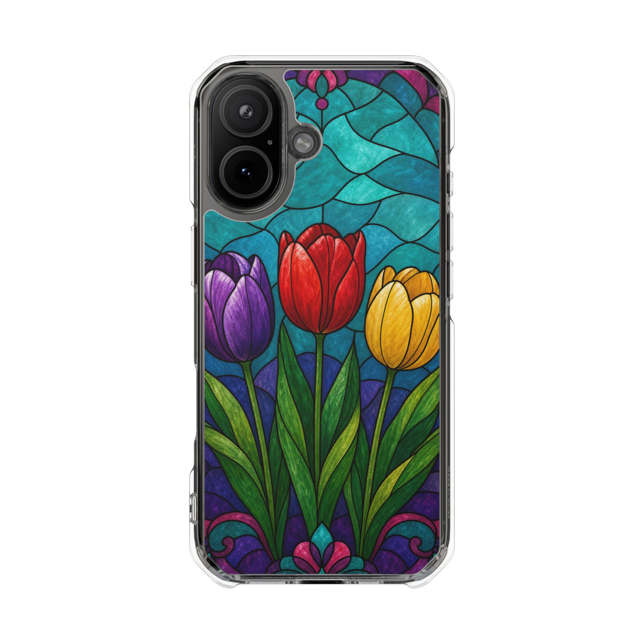 Tulips Faux Stained Glass Phone Case, Slim Clear Case for iPhone 17 16 15 Pro Max, Protective Gift Case — MagSafe - Image 29