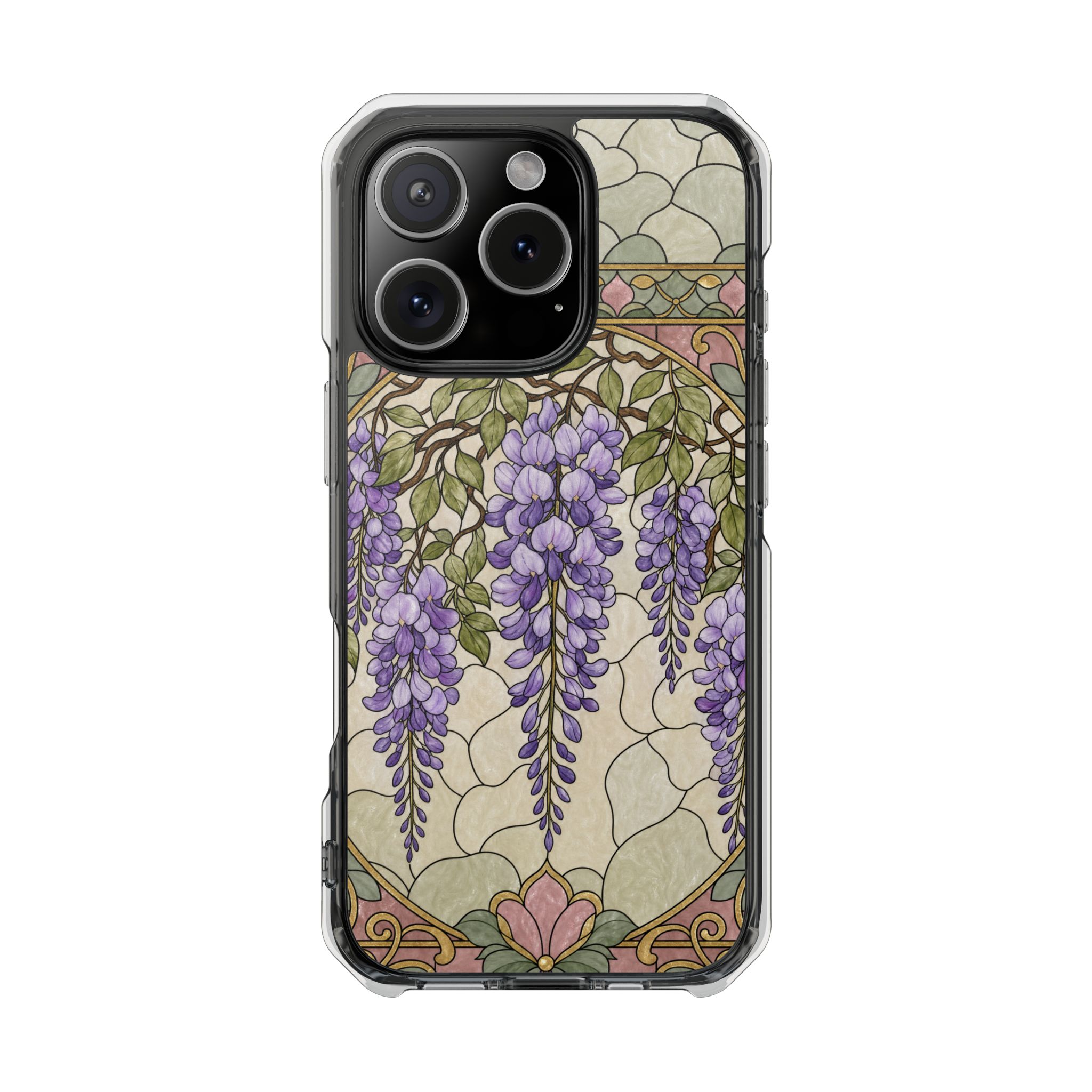 Wisteria Faux Stained Glass Phone Case, Slim Clear Case for iPhone 17 16 15 Pro Max, Protective Gift Case — MagSafe - Image 17