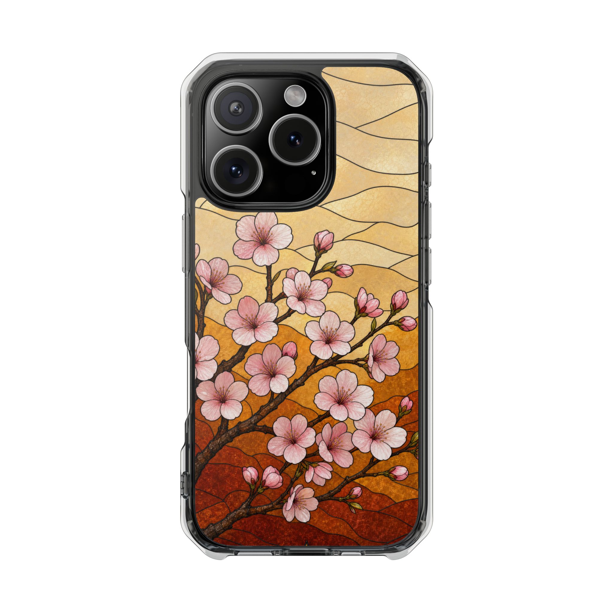Cherry Blossom Faux Stained Glass Phone Case, Slim Clear Case for iPhone 17 16 15 Pro Max, Protective Gift Case — MagSafe - Image 17