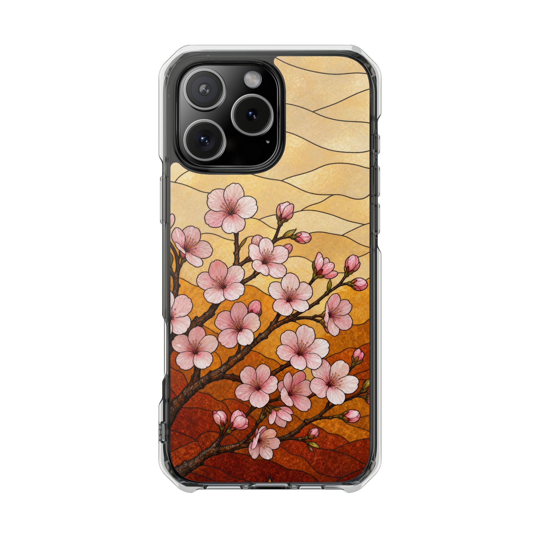 Cherry Blossom Faux Stained Glass Phone Case, Slim Clear Case for iPhone 17 16 15 Pro Max, Protective Gift Case — MagSafe - Image 20