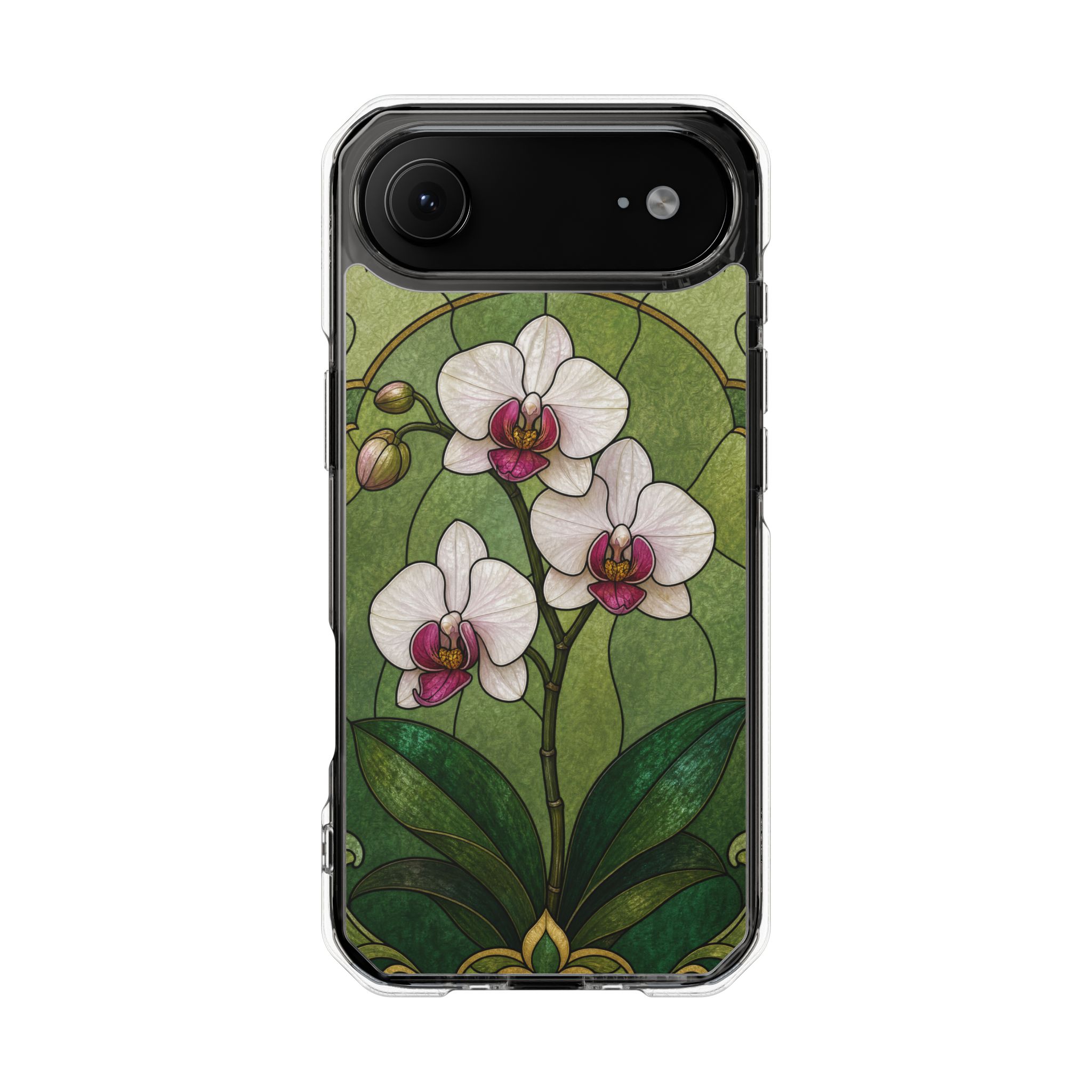 Orchid Faux Stained Glass Phone Case, Slim Clear Case for iPhone 17 16 15 Pro Max, Protective Gift Case — MagSafe - Image 30