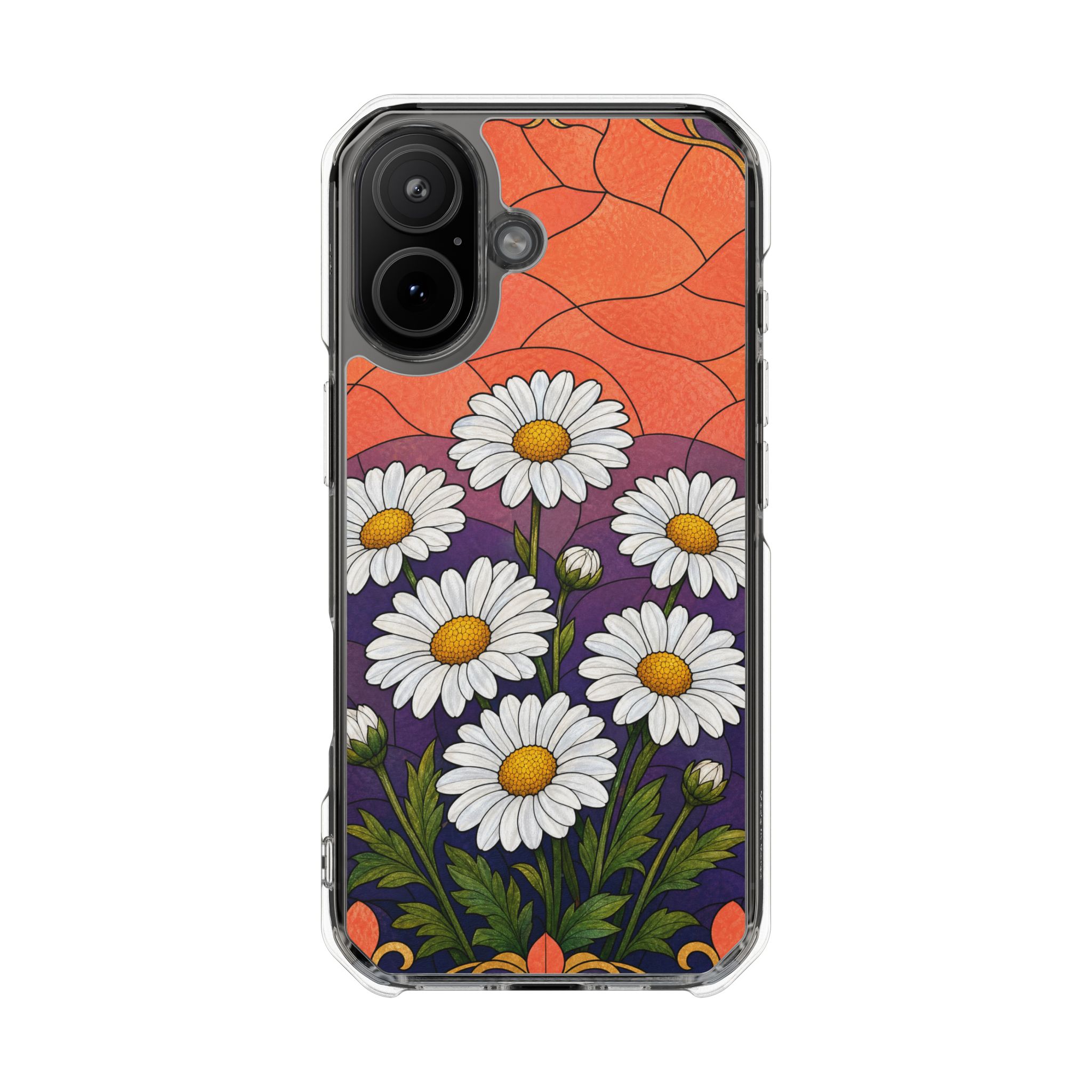 Daisy Faux Stained Glass Phone Case, Slim Clear Case for iPhone 17 16 15 Pro Max, Protective Gift Case — MagSafe - Image 29