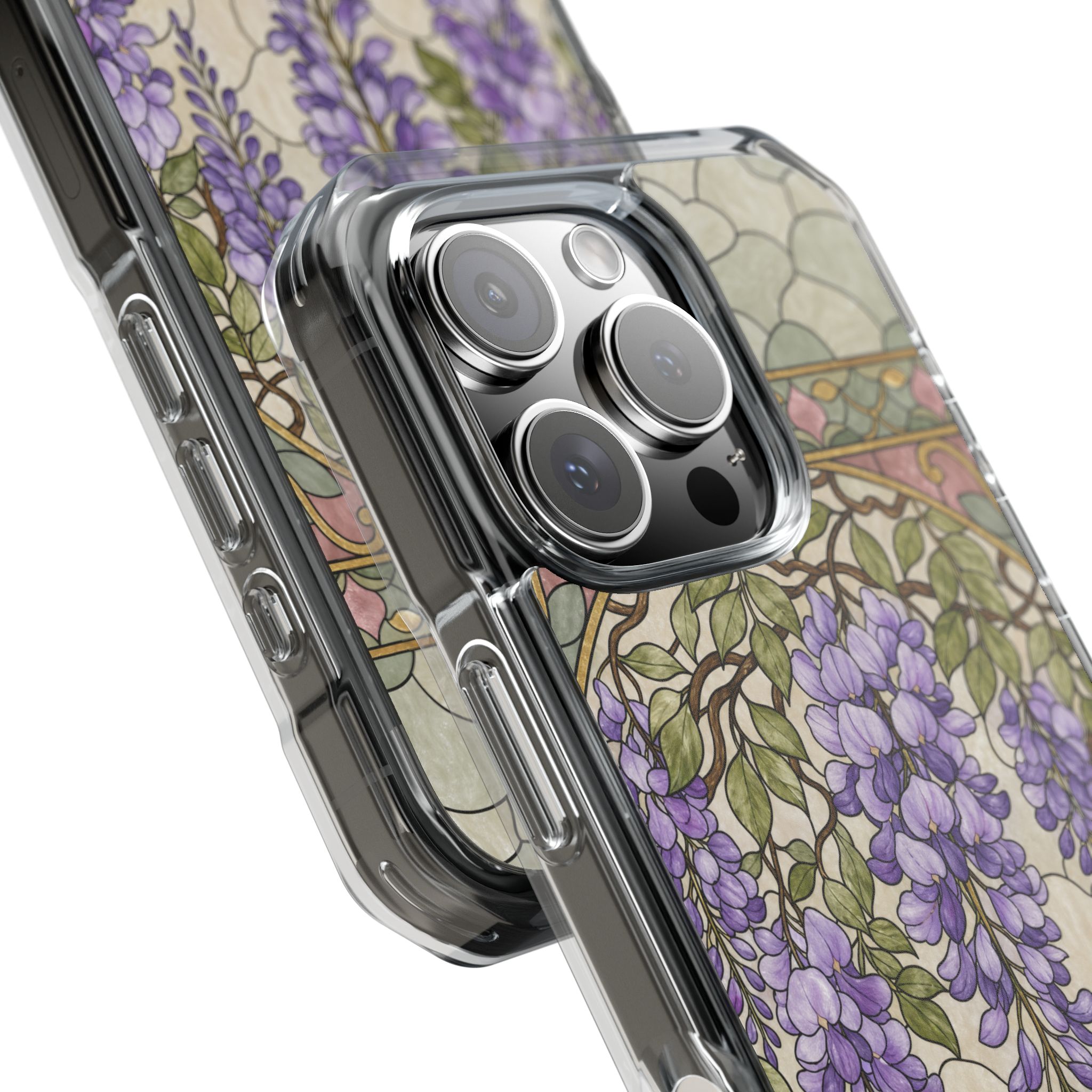 Wisteria Faux Stained Glass Phone Case, Slim Clear Case for iPhone 17 16 15 Pro Max, Protective Gift Case — MagSafe - Image 18