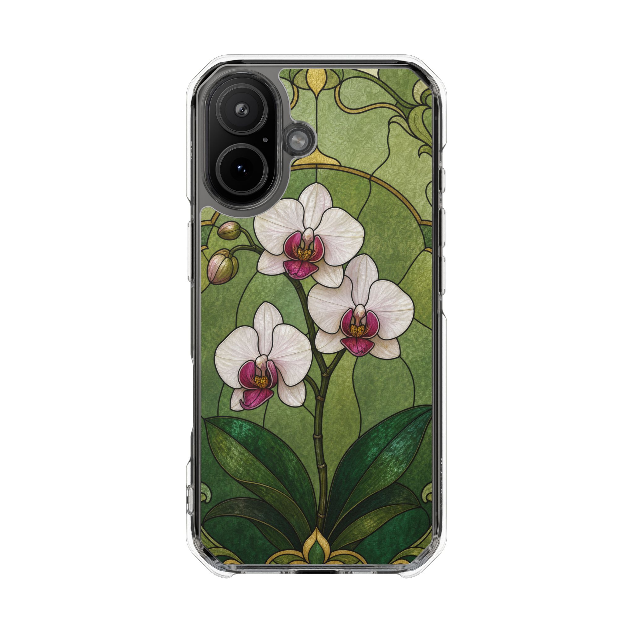 Orchid Faux Stained Glass Phone Case, Slim Clear Case for iPhone 17 16 15 Pro Max, Protective Gift Case — MagSafe - Image 29